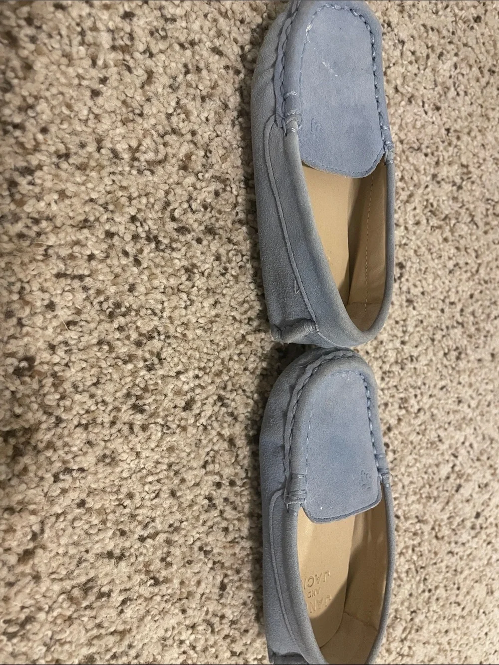 Janie and Jack Light Blue Suede Moccasins for Kids